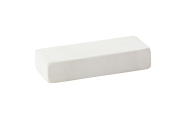 White eraser isolated on a white background. Stationery.