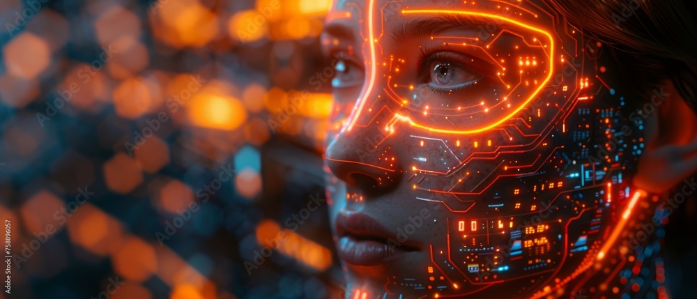 Poster a concept of artificial intelligence (ai). deep learning and gui (graphical user interfaces).
