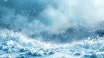 Design background with snow and frost. Modern illustration.