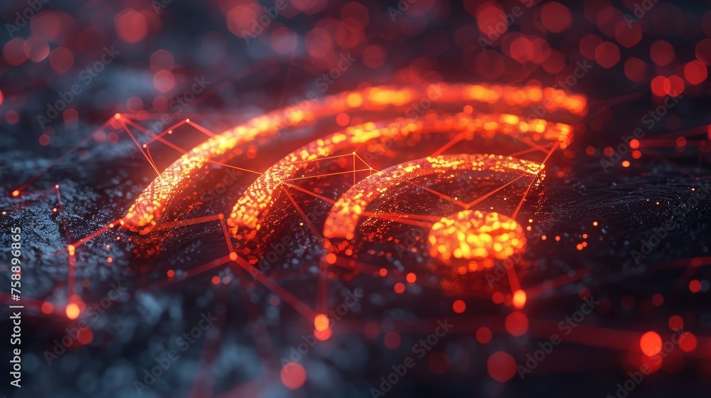 Poster modern 3d graphic isolated modern illustration of abstract wi-fi symbol. concept of wireless interne