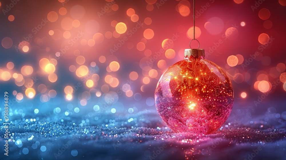Poster an abstract greeting card with christmas ball for the new year 2022. designed in low poly style. abs