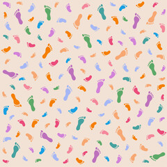 Background with human children's and adults footprint.