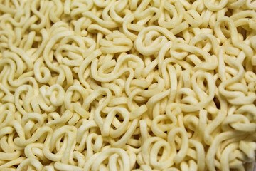 close up of raw instant noodle texture