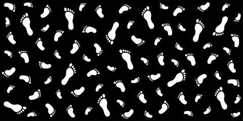 Obraz premium Background with human children's and adults footprint.
