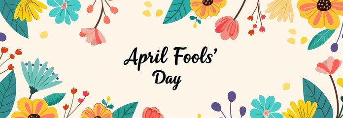 April Fools' Day concept banner - obrazy, fototapety, plakaty