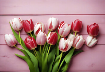 Tulips flowers on pink wooden background stock photoSpringtime Backgrounds Flower Tulip Table