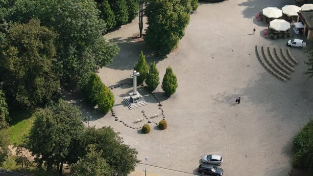 Beautiful Landscape Millennium Cross Square Pulawy Aerial View Poland