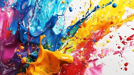 Dynamic Paint Splash Texture, colorful, paint splashes, canvas, energy - obrazy, fototapety, plakaty