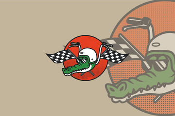 Biker logo with animal elements, creates an impression of courage and connection with nature in the world of riding. With the image of a sturdy and tough animal, this logo displays the spirit of adven