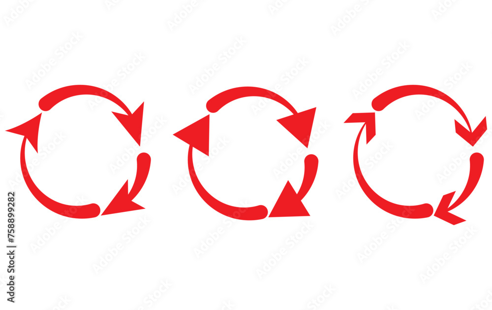 Poster a set of black round arrows .vector icon web site graphic. recycle icon. one, two, three and four ar