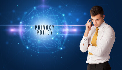 businessman thinking about security