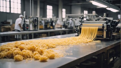 Fresh pasta is produced by automated food factories.