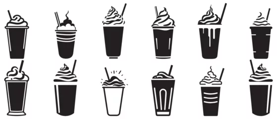 Fotobehang Milkshake icon symbol. vector flat sign design. © IT'S ORA