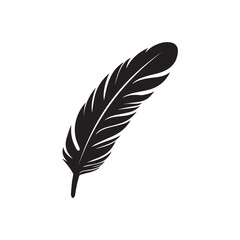 Feather icon. Black silhouette of a bird on a white background.