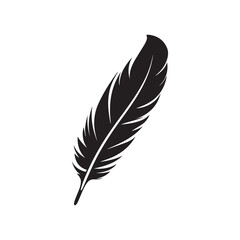Feather icon. Black silhouette of a bird on a white background.