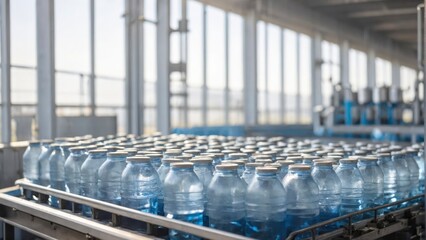 Conveyor and water bottling machine industry, Plastic water bottles