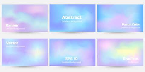 set of pastel gradient background