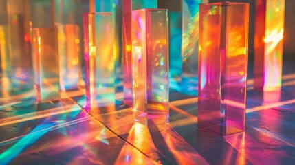 Abstract glass holographic rainbow