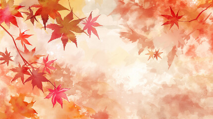 Obraz na płótnie Canvas Autumn watercolor Japanese paper background.