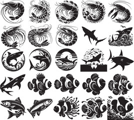 FISH SILHOUETTE,STAR FISH,GOLD FISH