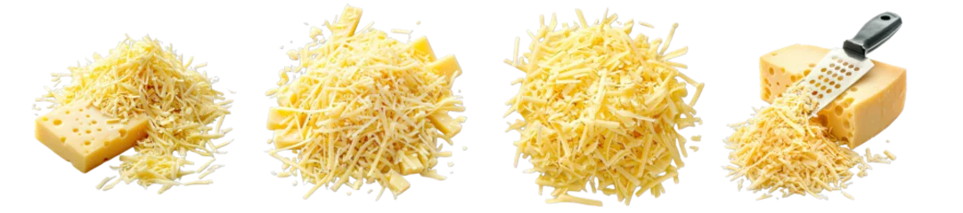 Poster Collection of PNG. Grated cheese isolated on a transparent background. © morepiixel