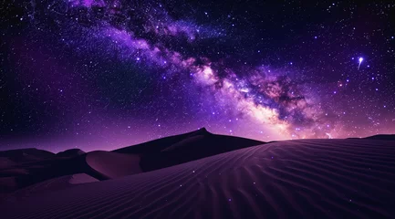 Foto op Plexiglas anti-reflex The Milky Way galaxy paints a majestic tapestry over desert dunes under a starry sky © alex