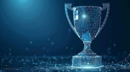 An abstract  3d trophy with white background. A trophy cup representing a champion award for a sport victory, a winner prize for a competition success. A trophy cup representing a trophy cup for - obrazy, fototapety, plakaty