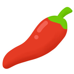Red Chili Pepper Vegetable Icon Graphic Clipart Cartoon