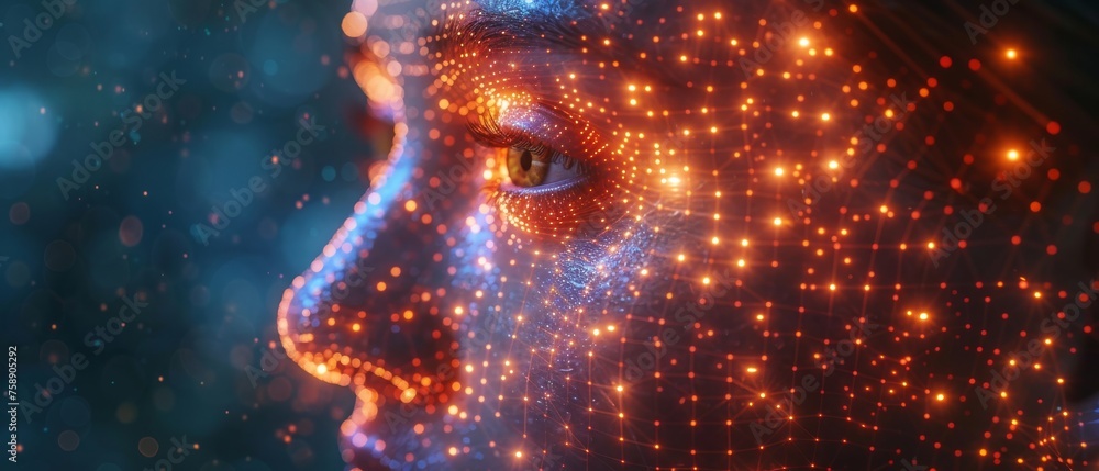 Poster Technology of artificial intelligence in working tools. Chatbots Chat AI for posting information and accessing data online.