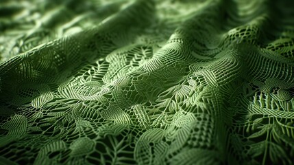 Lace Pattern in Green Tones 8K Realistic Light