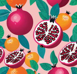 Vector Illustration Pomegranate fruit background