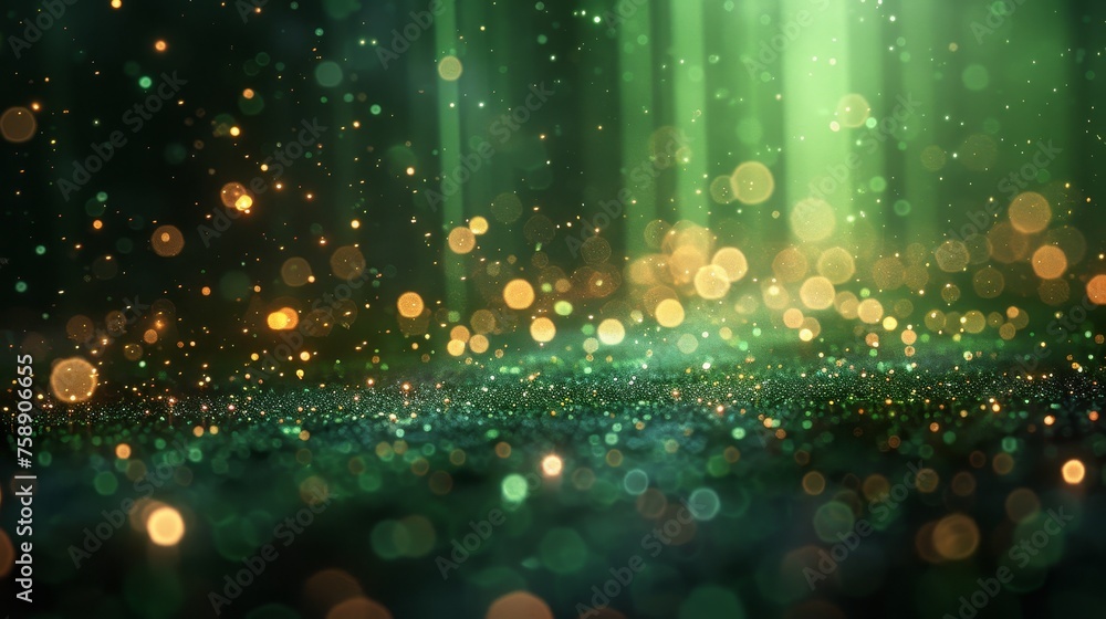 Poster abstract background made from green lights.