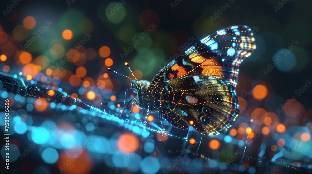 Aufkleber a digital illustration of the life cycle of a butterfly. insect life cycle, transformation from cate