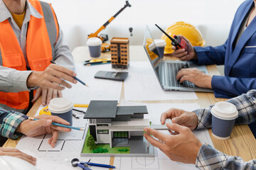 Engineering team at the meeting Construction concept of meeting engineer or architect for project...