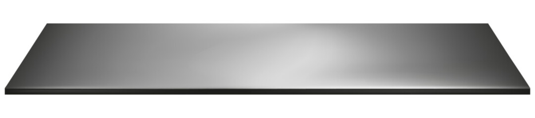 Grey Metallic Stainless Steel counter top,3d Metal shelf texture with light reflect,Vector Display mockup of table top,Kitchen aluminium counter grey desk surface. © Anchalee