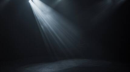 Photo of stage with spotlight on black background, 3d rendering illustration