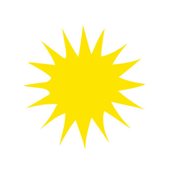 Yellow bursting icon, vector clip art