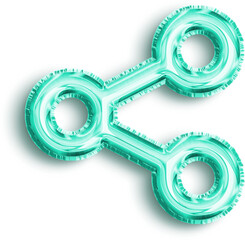 Share Turquoise Foil Balloon Icon