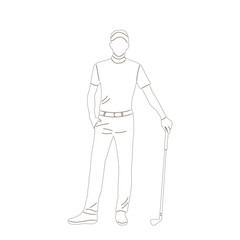 golfer sketch on white background, vector