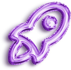 Rocket Violet Foil Balloon Icon