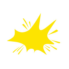 Yellow bursting icon, vector clip art