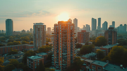 Fototapeta na wymiar buildings skyscrapers in city metropolitan top view