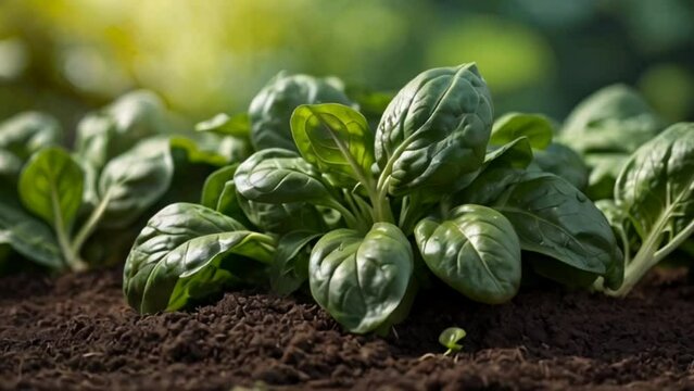 close up of basil plant in a garden