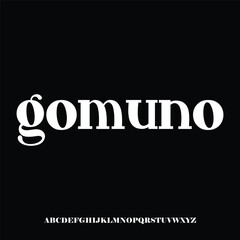 Gomuno. elegant futuristic lowercase font vector modern and sleek alphabet
