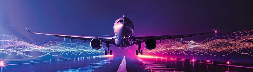 Fototapeta premium Digital innovation in aircraft noise reduction