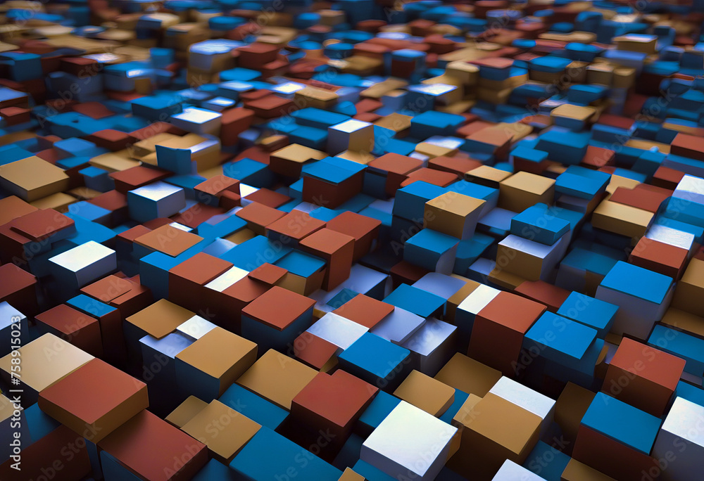 Aufkleber abstract blocks moving rectangle looping. magical shiny motion graphics square. (loopable) stock vid