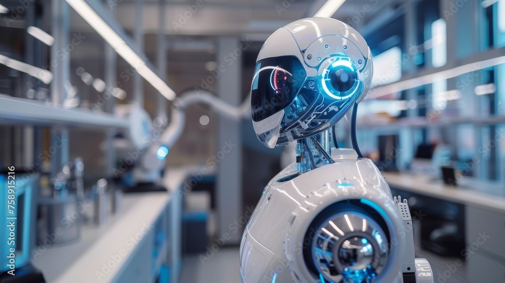 Poster a cutting-edge workshop where service robots are meticulously designed