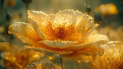 Craft an image where seeds are transformed into a luxurious botanical spectacle