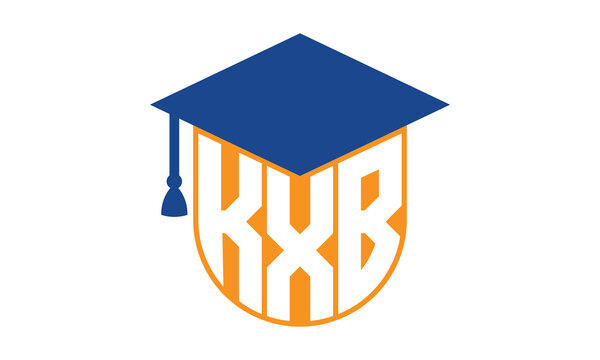 KXB initial letter academic logo design vector template. school college logo, university logo, graduation cap logo, institute logo, educational logo, library logo, teaching logo, book shop, varsity