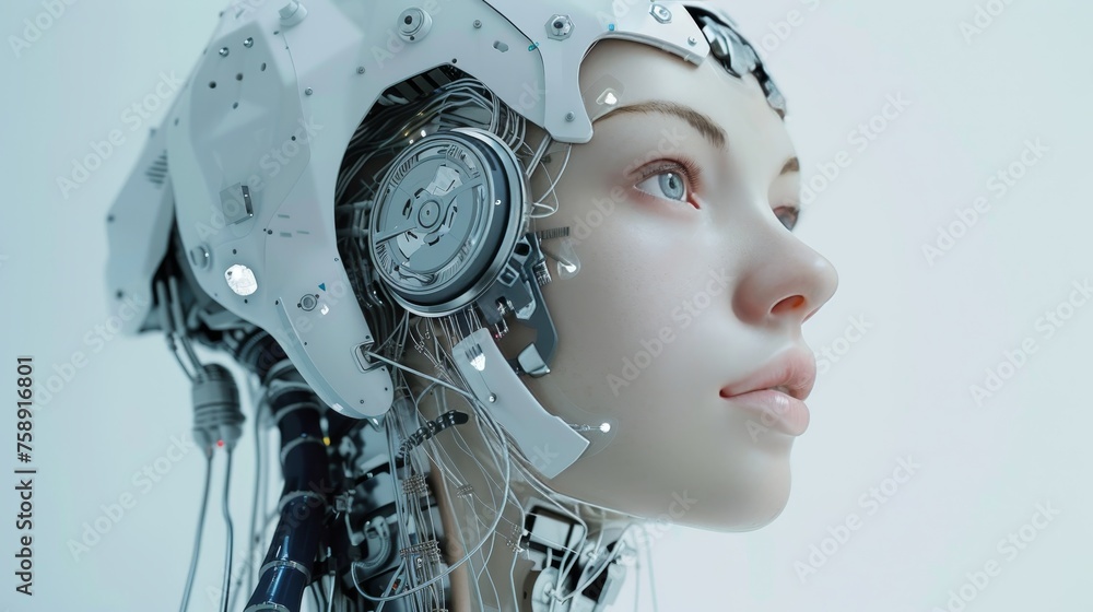 Poster a tech startup dedicated to developing humanoid robots for automation in various industries
